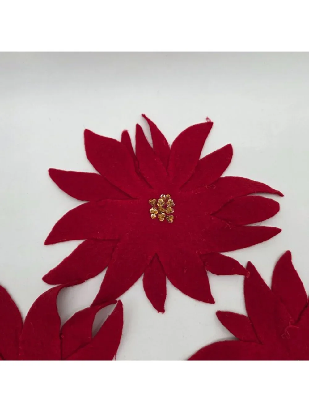 Christmas Craft Felt Sheets & Red Poinsettia Cutouts Assorted Colors Holiday - Picture 7 of 8